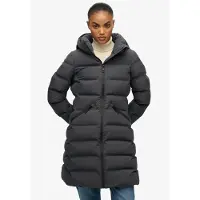 Superdry Steppjacke "CITY MID PADDED JACKET", Damen, Gr. XL, schwarz (ebony), Steppware, Obermaterial: 100% Polyester, unifarben, relaxed fit Po-bedeckend, Jacken Steppjacke, Kunstfaser, relaxed fit