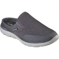 SKECHERS Clog "SUMMITS", Herren, Gr. 42, Textil, grau, Schuhe Clog, Sommerschuh, Schlappen, Urlaub, im sportiven Look