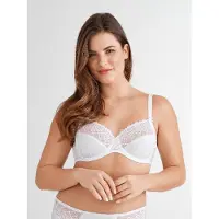 Felina Bügel-BH "Joy", Damen, Gr. 90, Cup G, weiß, Spitze, Obermaterial: 65% Polyester, 27% Polyamid, 8% Elasthan, unifarben, körpernah, BHs Bügel-BH, mit Spitze, Stützfunktion und Vollkörbchen