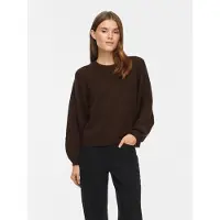 Vila "VISAPNA O-NECK L/S KNIT TOP/PB/1" mit Rundhalsausschnitt, aus Strick, Regular Fit