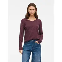 Vila "VIRIL V-NECK L/S KNIT TOP - NOOS" Materialmix, regular fit
