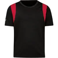 Trigema T-Shirt "Sport T-Shirt mit Netzeinsätzen", Mädchen, Gr. 128, schwarz, Interlock, 100% Polyester, Rundhals, Shirts T-Shirt