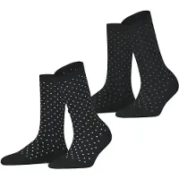 Esprit Socken "Fine Dot", Damen, Gr. 35-38, schwarz-weiß (schwarz), Baumwollmischung, gepunktet, normal, Socken Socken, mit Punkten, schmales Bündchen, Baumwoll-Mix