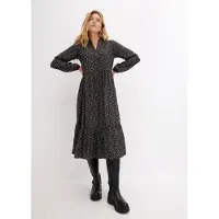Bonprix "Midikleid aus Viskose" aus Viskose, A-Linie, mit Leomuster