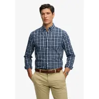 Superdry für Herren. M4011107A Preppy Poplin Hemd marineblau (XL), Lässig, Baumwolle, Langarm
