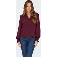 ONLY "ONLMETTE V-NECK LS SMOCK TOP NOOS WVN" Kunstfaser, regular fit