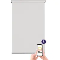 Sunlines "Miami" Lichtschutz Sichtschutz mit Bohren freihängend appgesteuert via Bluetooth, mit Motor & Akku, silberfarbener Fallstab