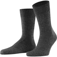 Falke Socken "Teppich im Schuh", Herren, Gr. 41-42, grau (dunkelgrau), Merinowolle, Polyamid, unifarben, Socken Socken, mit Plüschsohle atmungsaktiv, klimaregulierend, geruchshemmend