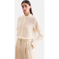 Seidensticker Klassische Bluse , Damen, Gr. XS (34), beige (gelb), 76% Viskose, 24% Polyamid, gestreift, regular fit, Rundhals, Blusen Klassische Bluse, 1/1 Rundhals Gestreift