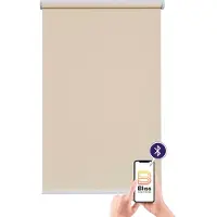 Sunlines "New York" Lichtschutz Sichtschutz mit Bohren freihängend appgesteuert via Bluetooth, mit Motor und Akku, weißer Fallstab
