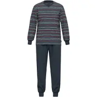 Ammann Schlafanzug "Schlafanzug lang Men / Nightwear", Herren, Gr. 54, blau (nightblau), Obermaterial: 100% Baumwolle CO., Homewear-Sets Schlafanzug