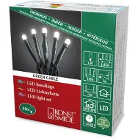 Konstsmide Lichterkette Micro LED, 50 warmweiß, 30V Trafo, dunkelgrün, gefrostet