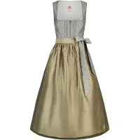 Spieth & Wensky Dirndl "Dirndl Kitz", Damen, Gr. 38, grün (oliv), festlich, regular fit, eckiger Ausschnitt, Kleider Dirndl, leicht strukturierte Oberfläche mit dezentem Schimmer
