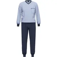 Ammann Schlafanzug "Schlafanzug lang Men / Nightwear", Herren, Gr. 60, blau (hellblaumelange), Obermaterial: 100% Baumwolle CO., Homewear-Sets Schlafanzug