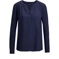 Goldner "Elegante Viskosebluse mit V-Ausschnitt" Knopfleiste