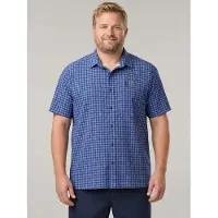 LPO Funktionshemd "Herren Funktionshemd Vance", Herren, Gr. XL, Normalgrößen, blau (blau indigo), Web, 95% Polyester. 5% Elasthan, regular fit, Rundhals, gerader Abschluss, Hemden Funktionshemd