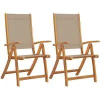 vidaXL Klappstühle, 2 Stück, Massivholz Akazie und Textilene