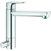 GROHE Spültischmischer BauEdge mit Geräteabsperrventil, Ausladung 222 mm, chrom - 31696000
