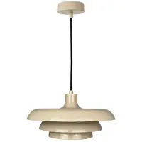 Dyberg Larsen Hängeleuchte Ava, beige, Metall, Ø 31 cm