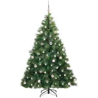 vidaXL Künstlicher Weihnachtsbaum mit 300 LEDs Grün 240 cm PE und PVC
