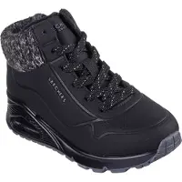 SKECHERS Sneaker "Uno Gen1 - Darling Daze", Mädchen, Gr. 34, schwarz, Lederimitat, Textil, Schuhe Sneaker, Schnürboots, Winterstiefel, High Top Sneaker mit Warmfutter