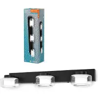 Ledvance LED-Wandleuchte Orbis Flame, 3-fl., schwarz, IP44