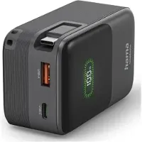 Hama Roll Up 10, 10000 mAh, Lithium Polymer (LiPo), Quick Charge 3.0, Power Delivery 3.0, 3,65 V, 22 W, Anthrazit