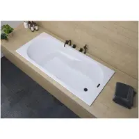 Riho Lazy Rechteck-Badewanne, Einbau, 1-Sitzer, schmaler Rand, weiß glänzend, B081001005