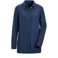 Goldner Hemdbluse "Viskose Hemdjacke Langarm", Damen, Gr. 38, blau (marine), Obermaterial: 49% Lyocell CLY. 38% Viskose CV. 13% Polyamid PA., gerade, Manschette, Blusen Hemdbluse, Sonstige
