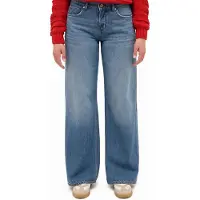 Mustang Weite Jeans "Damen Style Medley Wide Leg", Damen, Gr. 30, Länge 32, blau (671 mittelblau), Denim/Jeans, 79% Baumwolle, 11% Modal, 10% Lyocell, unifarben, weit, Jeans Weite Jeans