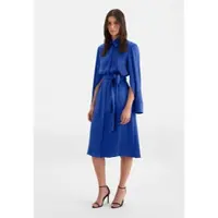 Seidensticker Sommerkleid , Damen, Gr. L (40), Normalgrößen, blau, 75% Acetat, 25% Polyester, unifarben, regular fit, Kleider Sommerkleid, 1/1 Kragen Uni