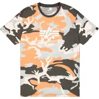 Alpha industries T-Shirt "Basic T-Shirt BL Camo PP", Herren, Gr. M, orange (orange grau camo), Obermaterial: 100% Baumwolle, Shirts T-Shirt