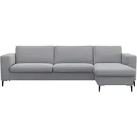 FLEXLUX Ecksofa "Fiore, superbequemer Sitzkomfort durch Kaltschaum im Sitz, L-Form", grau (sophisto gre), B:262cm H:85cm T:92cm, 100% Polyester, Sofas, Ecksofa, breite Armlehnen, Füße Alu+schwarz