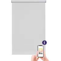 Sunlines "San Francisco" verdunkelnd Verdunkelung mit Bohren freihängend appgesteuert via Bluetooth, mit Motor und Akku, weißer Fallstab