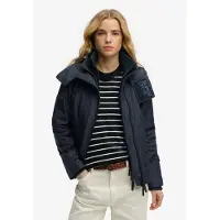 Superdry für Damen. W5012174A Arktische Windjacke mit Kapuze marineblau (L), Lässig, Sportlich, Polyester