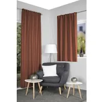 Home wohnideen Vorhang "ESKAMIO" Gr. 2, orange (terra), B:135cm H:160cm, Polyester, Gardinen, Vorhang, Thermo, Blickdicht, Leinenstruktur, Überbreite