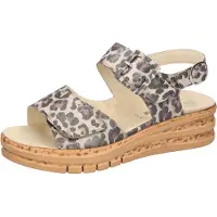 Waldlaufer Sandalette "K-Arlene", Damen, Gr. 4,5 (37,5), bunt (leo), Nubukleder, Schuhe Sandalette, Sommerschuh, Klettsandale in Extraweite K für den kräftigen Fuß