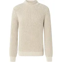 JOOP! Strickpullover JOOP "Lessarius", Herren, Gr. XXL, beige (light beige), Strick, Obermaterial: 100% Baumwolle, clean, unifarben, normal, Rippbündchen, Pullover Strickpullover, mit Stehkragen, Topseller