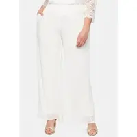 Sheego Schlupfhose , Damen, Gr. 56, Normalgrößen, weiß (sanftes weiß), 100% Polyester, unifarben, Hosen Schlupfhose
