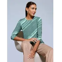 Création L 3/4-Arm-Shirt "Shirt", Damen, Gr. 52, grün (jade, salbei, bedruckt), 95% Viskose, 5% Elasthan, gemustert, Rundhals, Shirts 3/4-Arm-Shirt