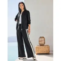 HEINE Shirtjacke "Jersey-Jacke", Damen, Gr. 34, schwarz, 50% Modal, 44% Polyester, 6% Elasthan, gemustert, mehrfarbig, unifarben, Rundhals, Shirts Shirtjacke