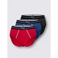 Wäschepur Slip WÄSCHEPUR, Herren, Gr. 10, 3 Stk., bunt (royalblau, rot, schwarz), 95% Baumwolle, 5% Elasthan, Unterhosen Slip