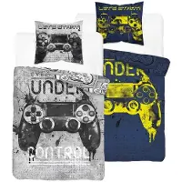 Detexpol Bettwäsche, Baumwollbettwäsche für Kinder, im Dunkeln leuchtend 160x200 5414a Computerspiele, Gamer