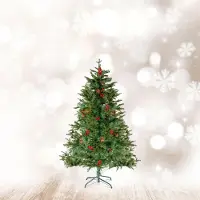 HomeShopXL Künstlicher Baum – 180 cm – aus PE/PVC – mit roten Beeren