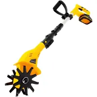 StarTech.com Bodenfräse - Handgeführter Akku-Kultivator - 20 V - Arbeitstiefe 25 cm - Kupferdrahtmotor - Gelb/Schwarz