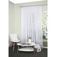 HOMEbasics Gardine HOME BASICS "FLAMIO" Gr. 12, weiß, B:600cm H:145cm, Polyester, Gardinen, Gardine, Fertigstore Flammgarn, Topseller