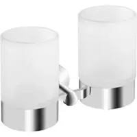 Evenes Doppel-Glashalter Eldrid mit Wandhalter, Messing verchromt - 93 135 67