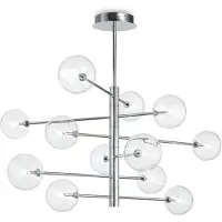 Ideal Lux Hängelampe Equinoxe, chrom/klar 12-flg.