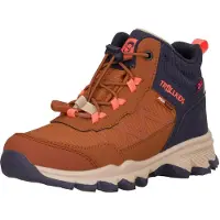 TROLLKIDS Kinder Trolltunga Hiker Mid XT Wanderstiefel teak brown/navy/vivid orange/sandstone 34