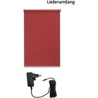 Sunlines "Miami" Lichtschutz Sichtschutz mit Bohren freihängend appgesteuert via Bluetooth, mit Motor & Akku, silberfarbener Fallstab